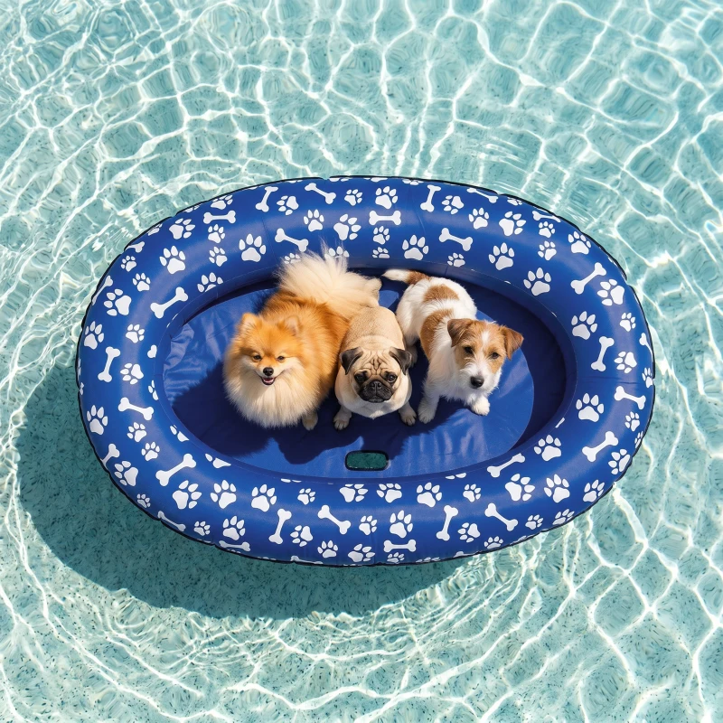 PawHut Galleggiante per Cani Gonfiabile Pieghevole per Cani Piccoli e Medi