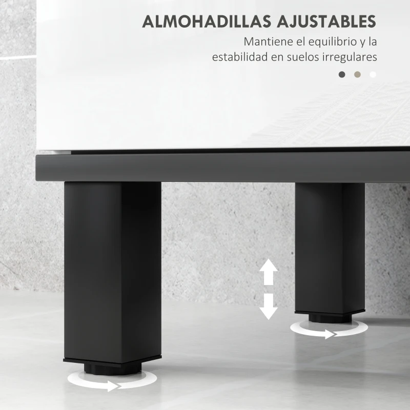 HOMCOM Mueble bajo Lavabo con 2 Puertas y Estantes Ajustables para Lavabo con o sin Pedestal 80x34x60 cm Blanco