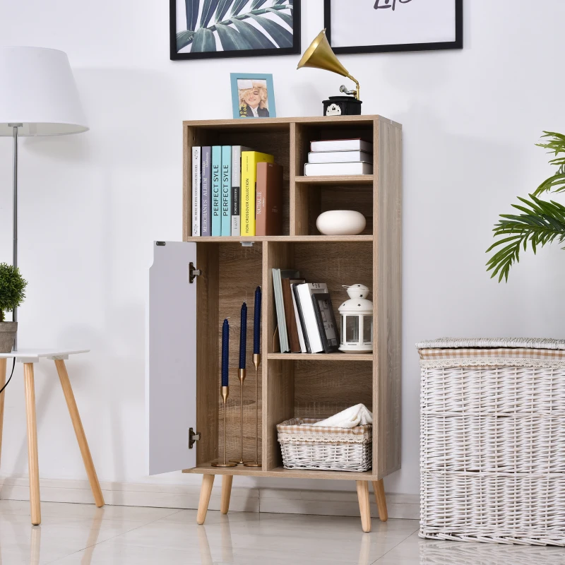 HOMCOM boekenplank dressoir keukenkast kubuskast 5 opbergvakken 1 kast