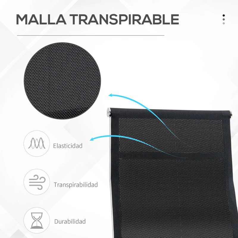 Vinsetto Silla de Escritorio Ergonómica Tela de Texteline Transpirable Silla de Oficina Giratoria con Altura Ajustable Reposabrazos y Respaldo Alto 56x59x110-120 cm Negro