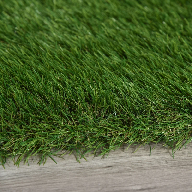 Outsunny Césped Artificial 40 mm Rollos de 1x4 m Realista Protección UV Inocuidad Ignífugo para Terraza Jardín Balcón con Orificios de Drenaje Alta Densidad Verde