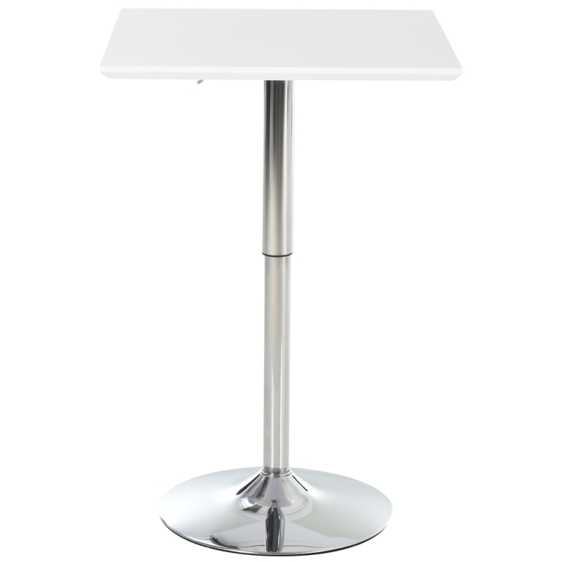 HOMCOM bistrotafel pub bartafel in hoogte verstelbare vierkante statafel tafel staal wit 60 x 60 x 71-92 cm | Aosom.de