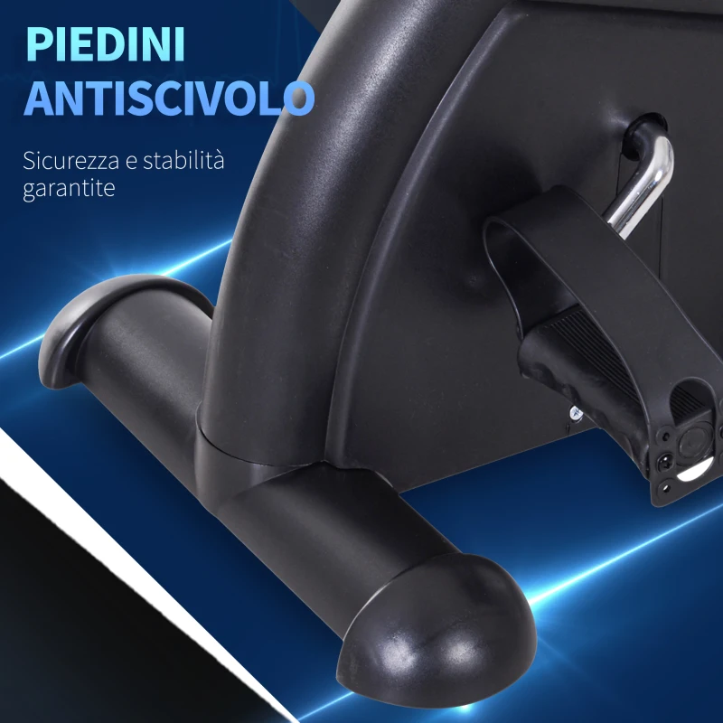 HOMCOM Mini Cyclette Portatile per l'Allenamento di Gambe per Braccia con Display LCD, 35 x 40 x 31 cm, Nero