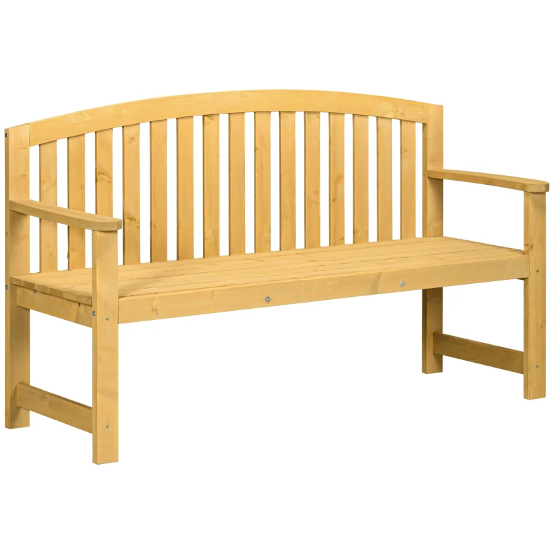 Outsunny 2-zits tuinbank hout, weerbestendige zitbank, tuinmeubel met rugleuning, 240 kg draagbaar 140 x 50 x 85 cm, Orange(m-10)