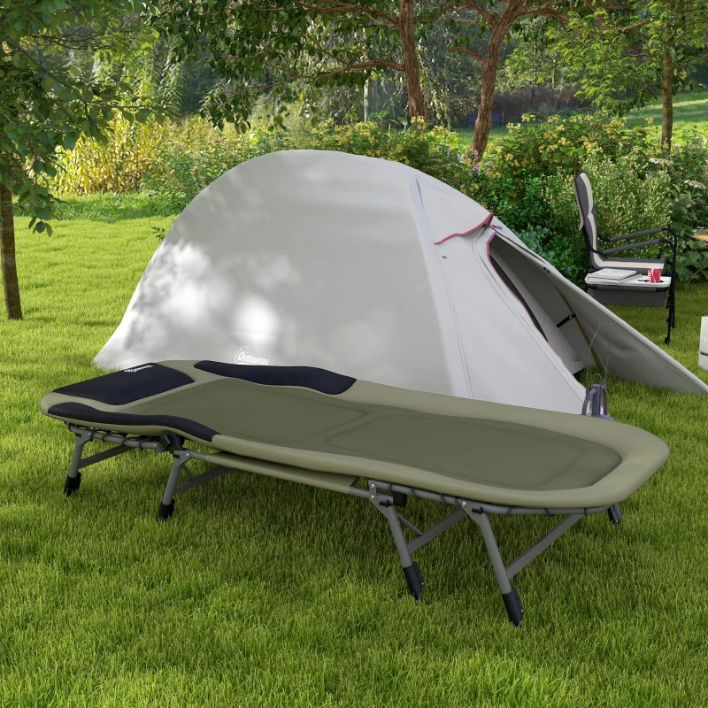 Outsunny Campingliege Campingbett Feldbett, 200 x 85 x 40-55 cm, Grün