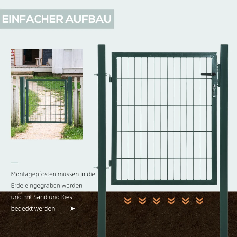 HOMCOM stalen tuinpoort 97 x 150 cm