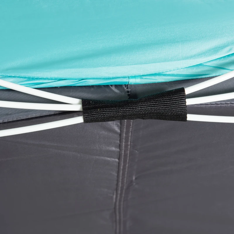 Outsunny Tente de camping pop-up pour 4 personnes tente dôme étanche légère ventilée facile à monter avec 2 fenêtres 2 portes sac de transport dim. 286L x 209l x 122H cm polyester bleu et gris clair
