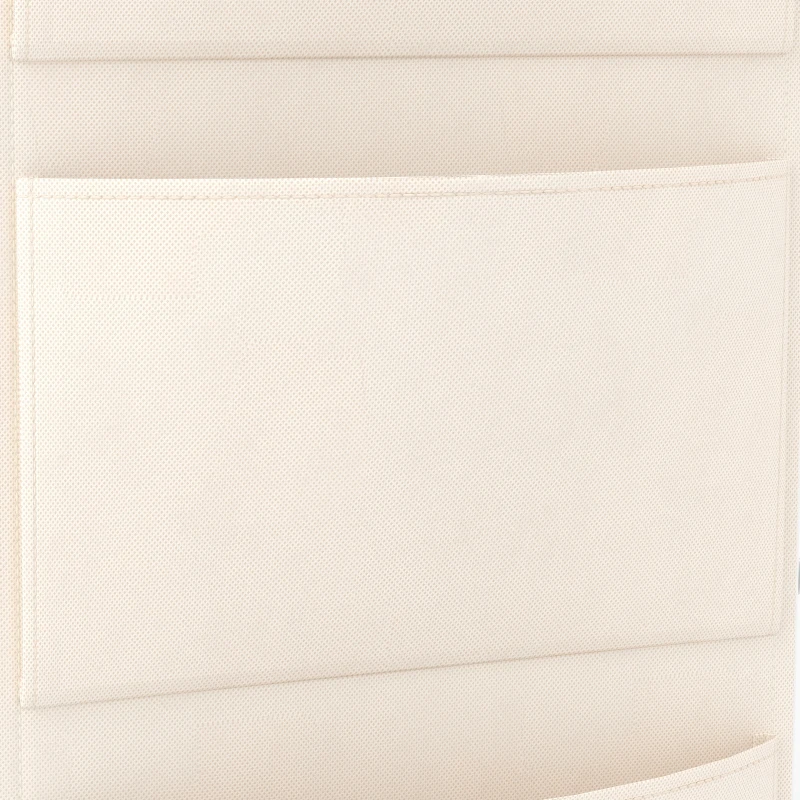 HOMCOM Chest of Drawers with 4 Fabric Drawers, Tall Storage Unit with 2 Hooks and Steel Frame for Bedroom, Beige
