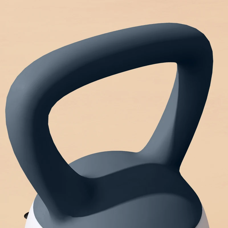 Kettlebell 6kg - Collaboration Aosom.fr x FFHandball - haltère avec poignée antidérapante, gris et bleu