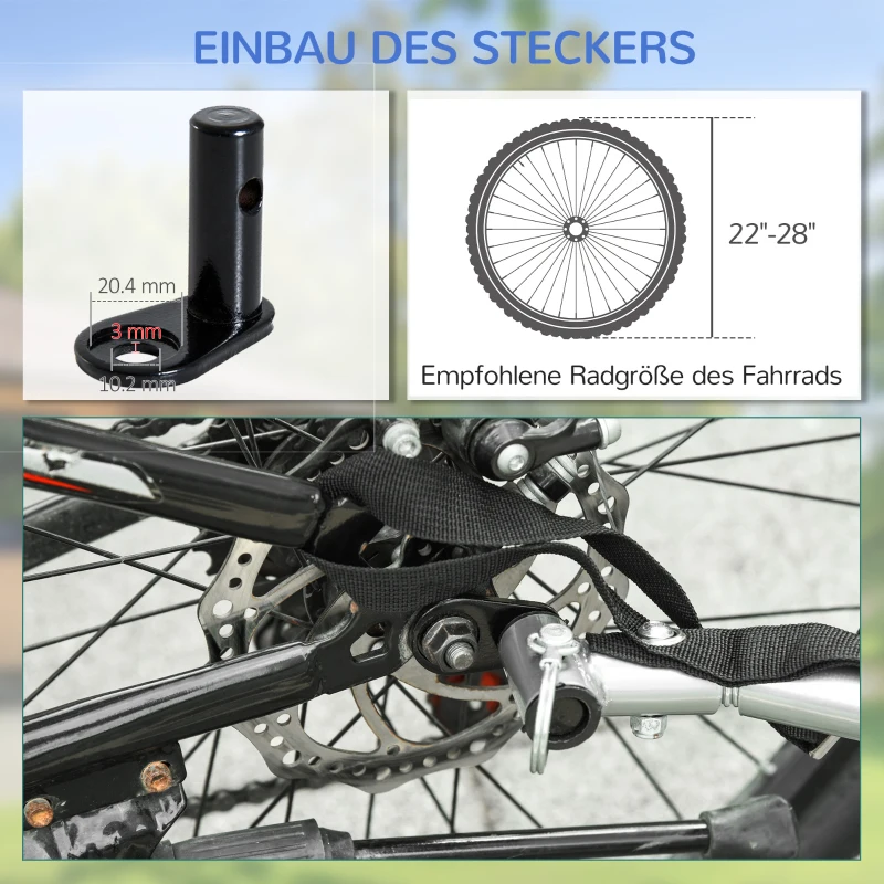 HOMCOM Transportaanhanger fietsaanhanger vrachtaanhanger fiets aanhanger zwart