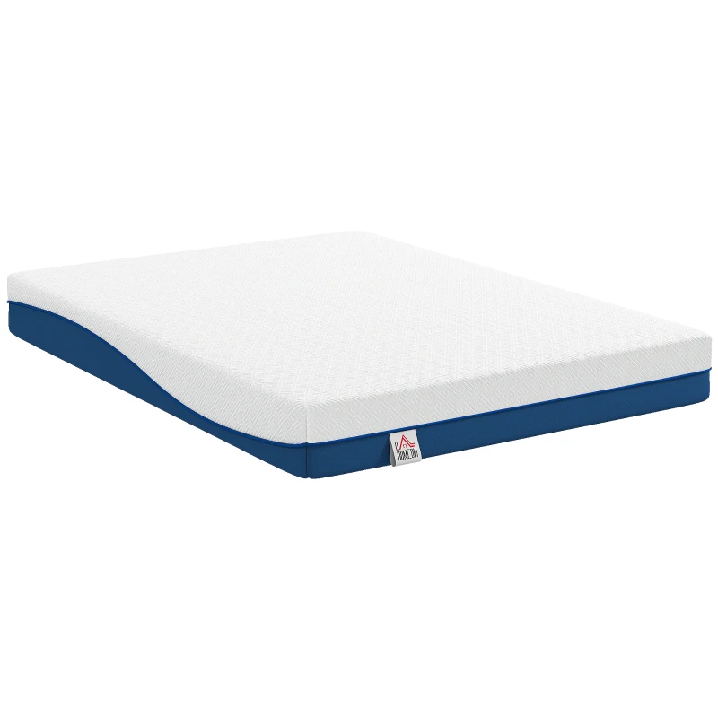 HOMCOM Matelas 140x190cm, matelas 2 personnes, mousse à mémoire de forme au thé vert, housse amovible lavable, fermeté moyenne