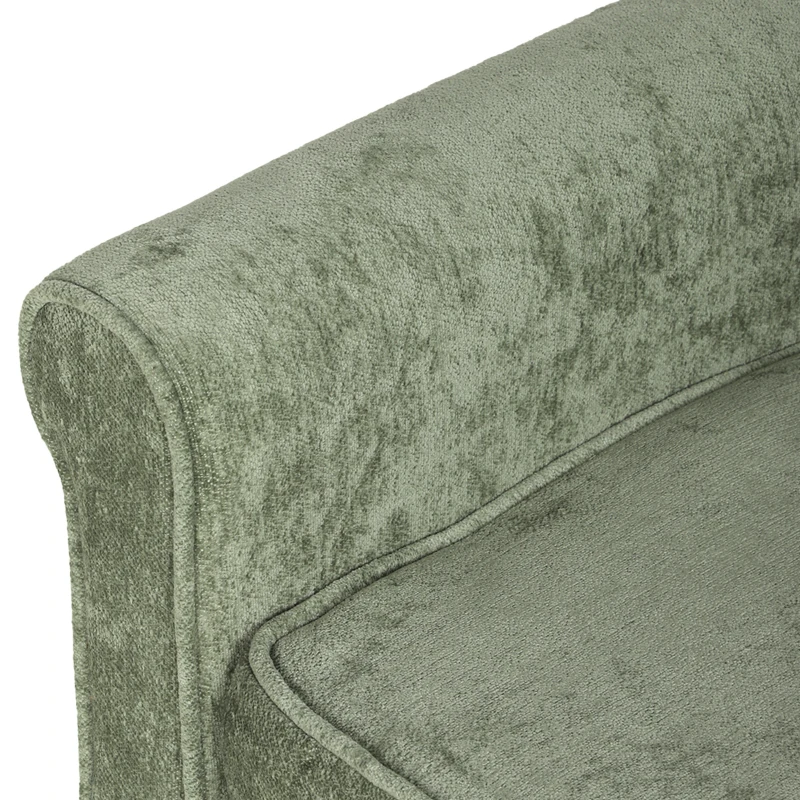 HOMCOM 2 Seater Sofa Bed 3-in-1 Convertible Chenille Pull Out Sleeper Sofa with 5-Position Adjustable Backrest, Light Green