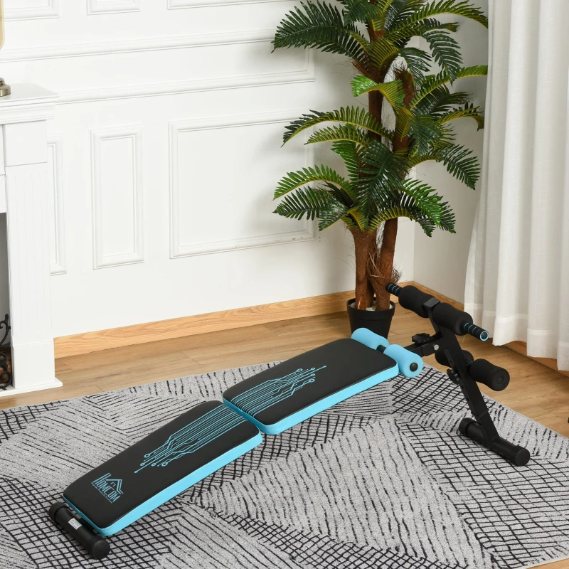 Banc de musculation pliable hauteur réglable 4 positions bleu noir