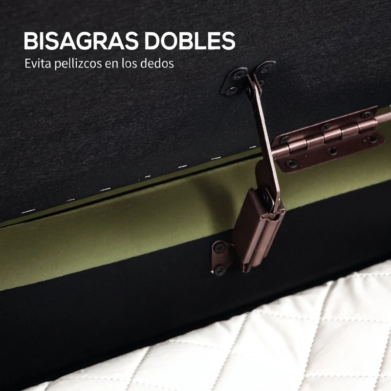 HOMCOM Banco para Pie de Cama con Almacenaje Tapizado en Terciopelo Patas Doradas y Diseño Elegante Ovalado 108x44x43,5cm Verde Oscuro