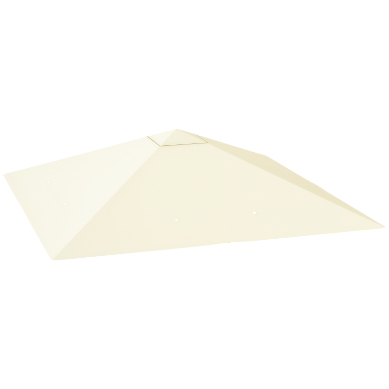 Outsunny Vervangend dak voor paviljoen 3 x 3 m waterafstotend paviljoendak UPF30+ vervangende hoes Oxford-stof, 370 g/m², crème-wit