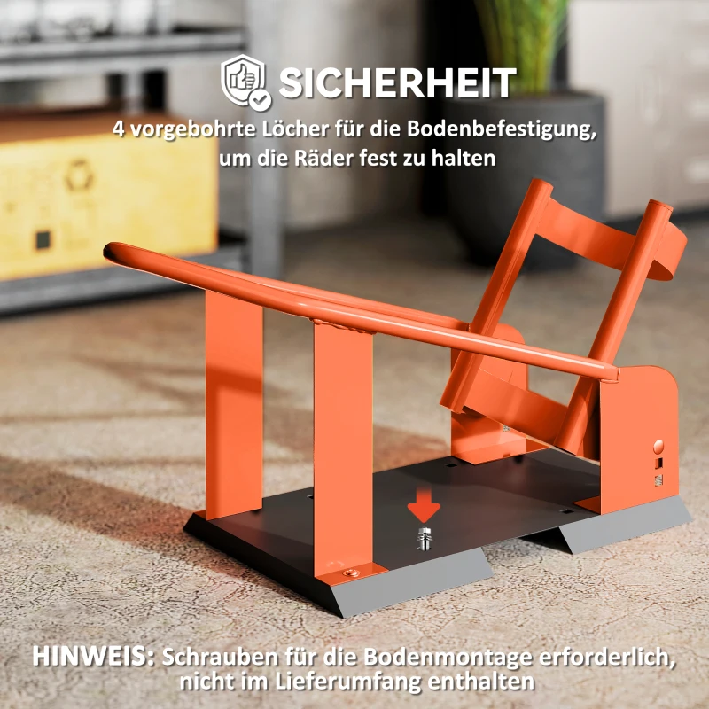 HOMCOM Motorstandaard voor 38,1-53,34 cm, 381-533,4 mm voorwiel, verstelbare wielklem 816,5 kg draagvermogen Oranje