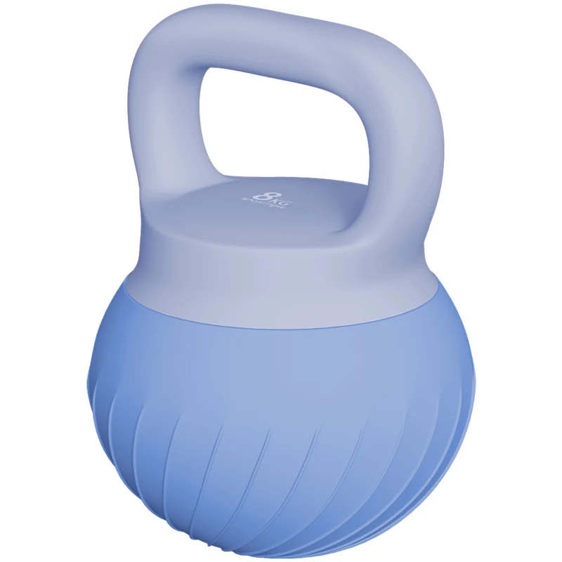 SPORTNOW Kettlebell 8 kg, Haltère avec Poignée Ergonomique Antidérapante, Haltère à Boule, Musculation, Entraînement, Bleu