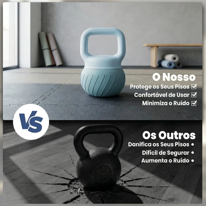 SPORTNOW Kettlebell 10 kg com Areia Metálica e Pega Antiderrapante para Treino 24x24x32 cm Azul Claro