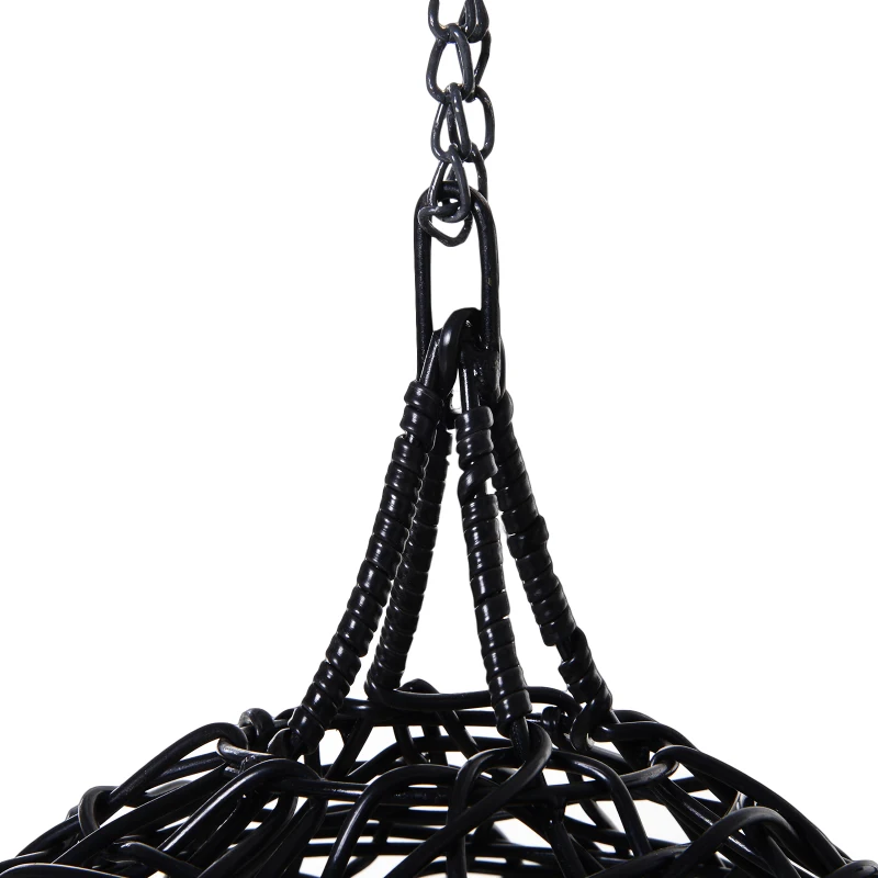 PawHut Amaca per Gatti in Rattan, Cuccia con Cuscino Incluso in Felpa e Cotone per Animali (Φ60 x 110cm)