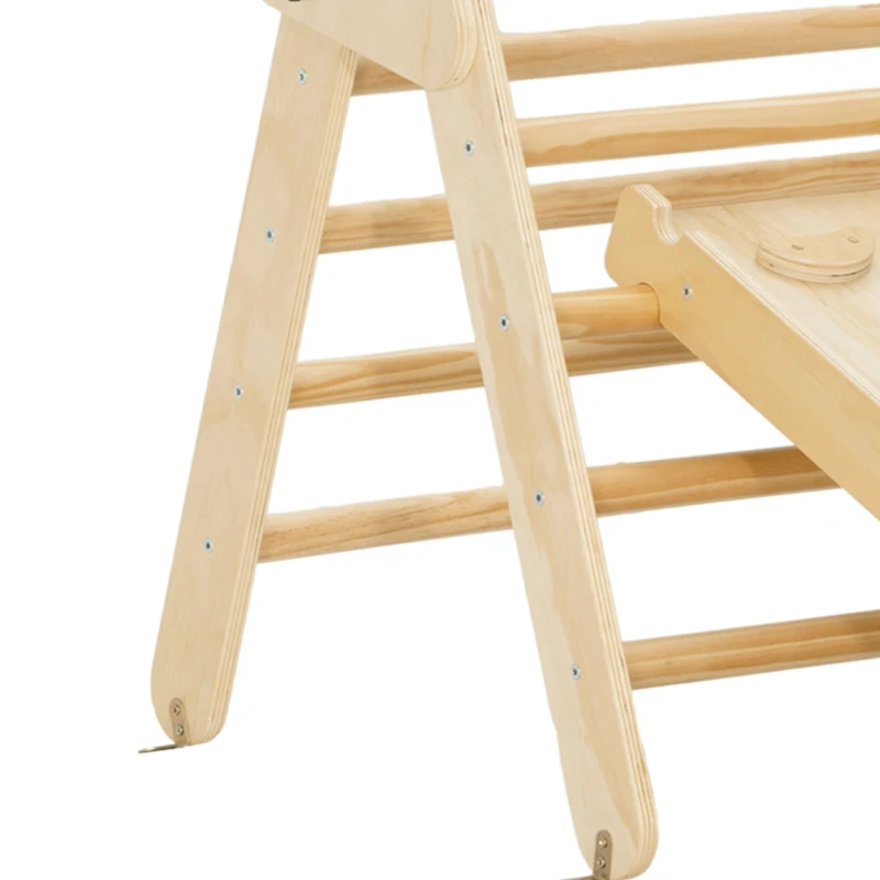 AIYAPLAY Triangle d'escalade, 3 en 1 en bois pour grimper et glisser, charge max. 50 kg, pour 18-48 mois, bois naturel