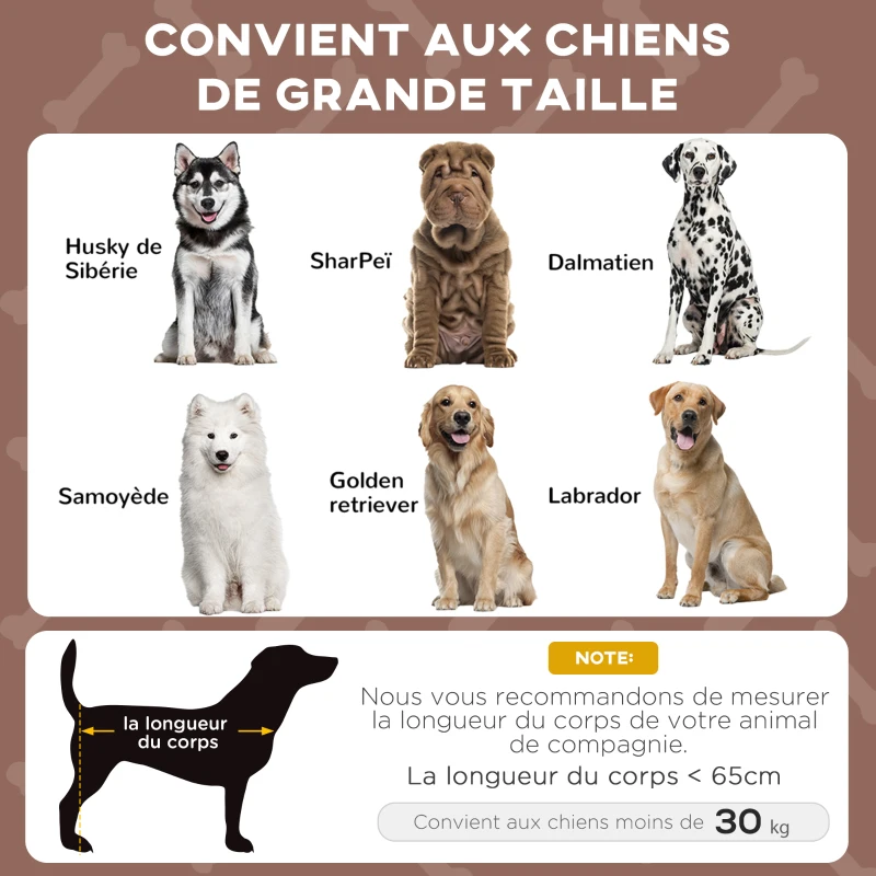 PawHut Lit pour chien chat sur pieds lit chien surélevé velum anti-UV oxford sac de transport 106 x 76 x 94 cm café