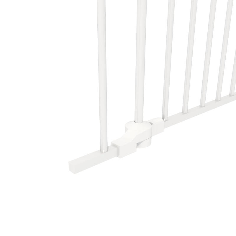 PawHut Barrière pour chien en acier à 3 panneaux pliante double verrouillage et porte intégrée pour porte et escalier blanc