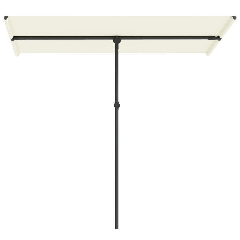 Outsunny Parasol Beige 180 Gradend Draaibaar en Hoogteaanpasbaar met Aluminium Paal 150x205cm