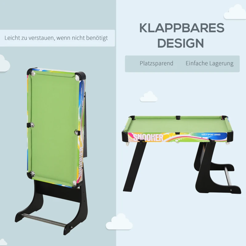 HOMCOM Tischspiel 4 in1 Tischbillard, Tischfußball, Tischtennis, Hockey, Kickertisch, Multigame für Erwachsener