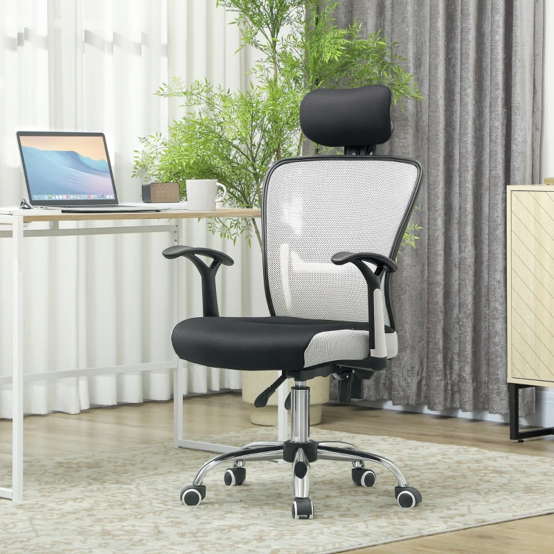 Vinsetto Cadeira de Escritório com Função Reclinável Apoio para a Cabeça e Suporte Lombar 62x67x108-118 cm Cinza