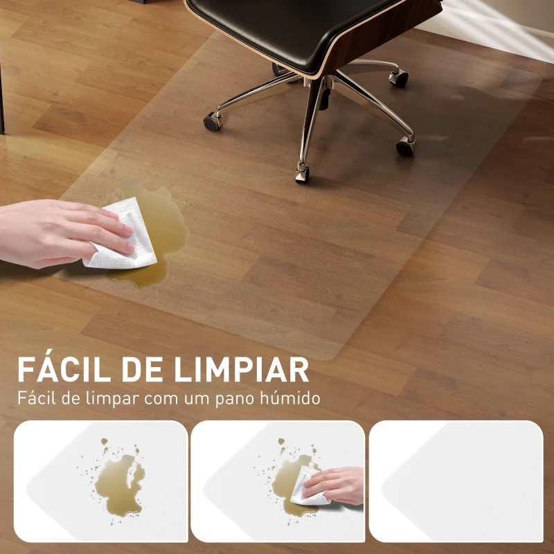 HOMCOM Tapete Protetor para Chão 100x150 cm Tapete para Cadeira de Escritório Protetor de Chão Transparente