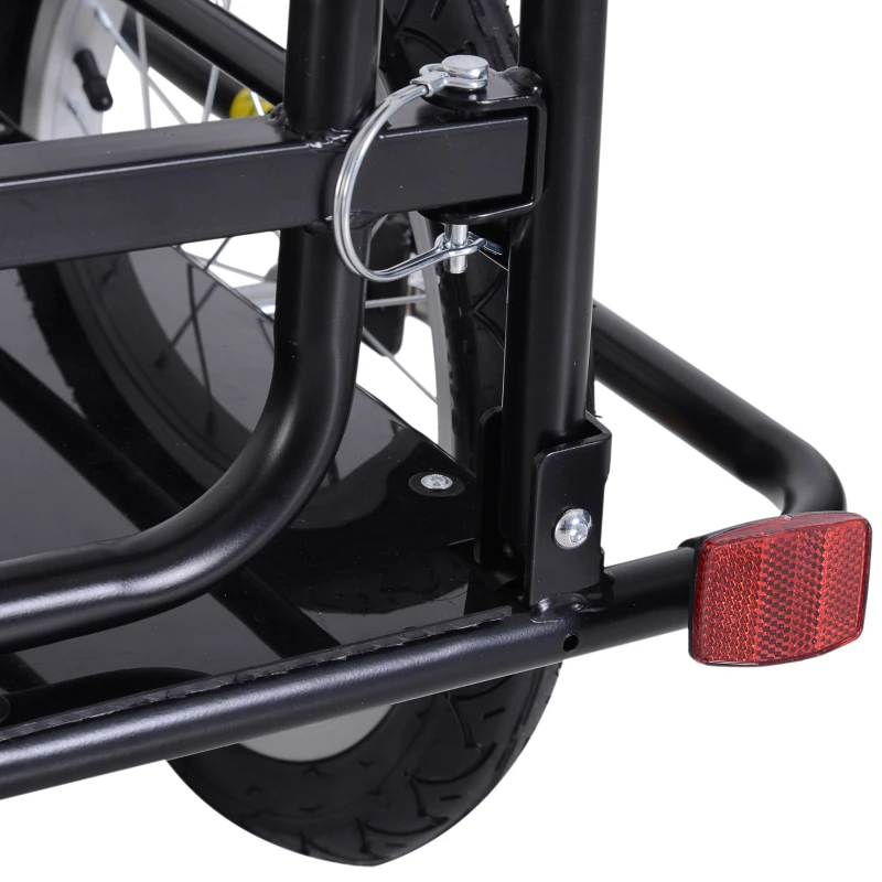 HOMCOM Aanhangwagen koppeling transportaanhanger fietskar bolderwagen zwart(m-12)