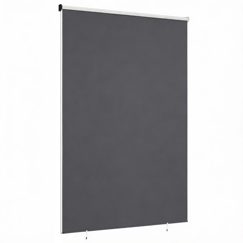 Outsunny Außenrollo 160 x 240 cm Ausziehbar Balkonrollo mit Perlenzug UPF30+ Senkrechtmarkise Dunkelgrau