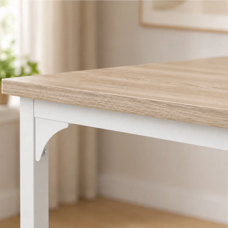 HOMCOM 5-delige bartafelset voor 4 personen, industriële hoge tafel met krukken voor keuken en eetkamer, eiken