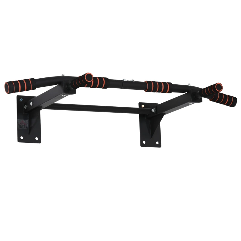 HOMCOM Barre de traction barre de fitness en acier charge maximale 120 kg montage mural 91 x 51 x 18 cm noir