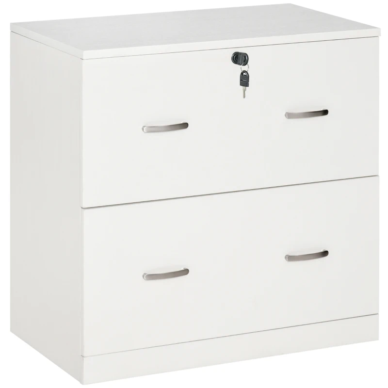 Vinsetto Arquivador de Escritório Armário de Arrumação de Escritório com Fechadura e 2 Chaves 74x42x72cm Branco