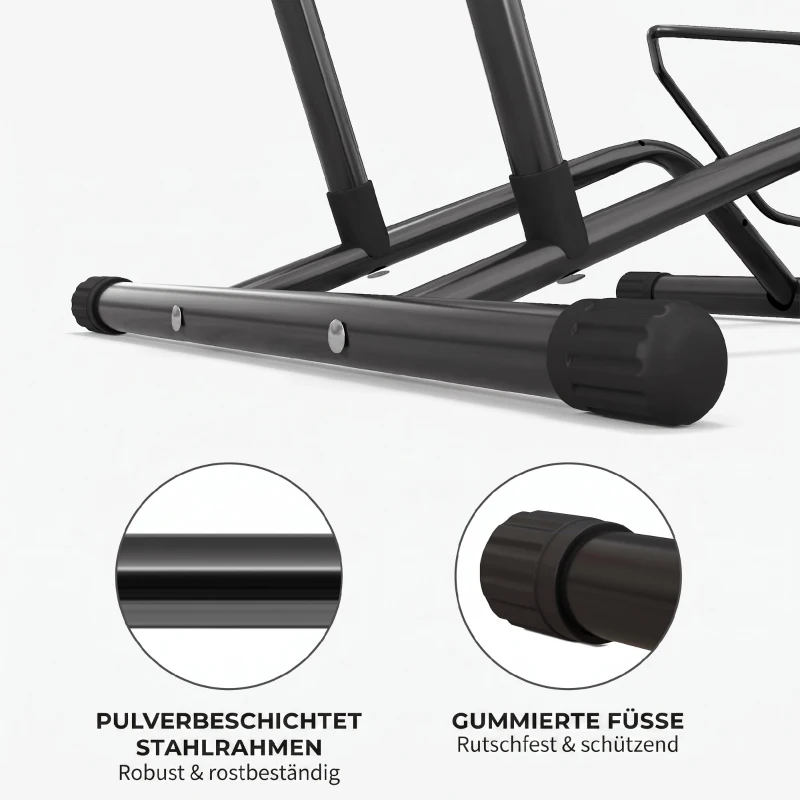 SPORTNOW Fietsstandaard van staal voor fietsen, vrijstaand, geschikt voor banden tot 85 mm, 59 x 41 x 38 cm, zwart