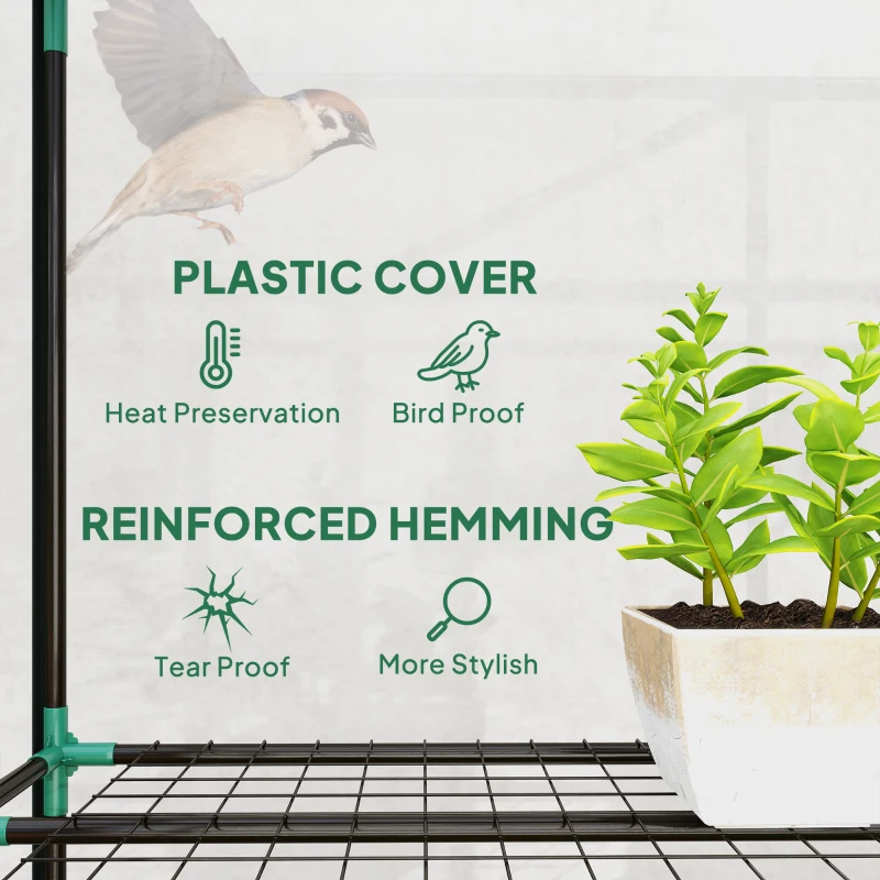Outsunny 46 x 215cm Nine-Shelf Greenhouse