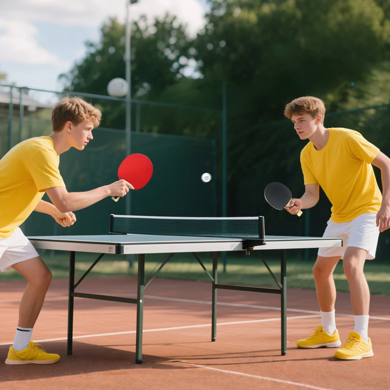 SPORTNOW Lot  de 4 raquettes de ping-pong, tennis de table 4 raquettes 8 balles 1 sac pour amateurs débutants experts