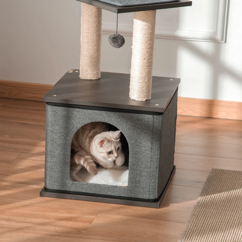 PawHut kattenkrabpaal 40 cm x 40 cm x 104 cm
