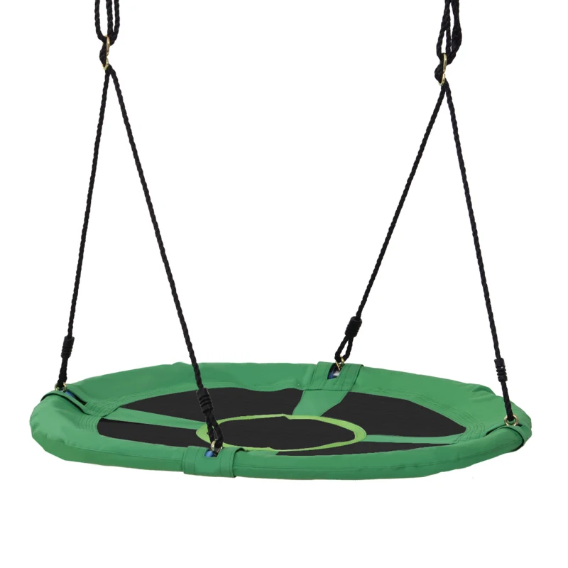 HOMCOM Altalena da Giardino con Rete Traspirante per Bambini Φ100x4.5cm Verde