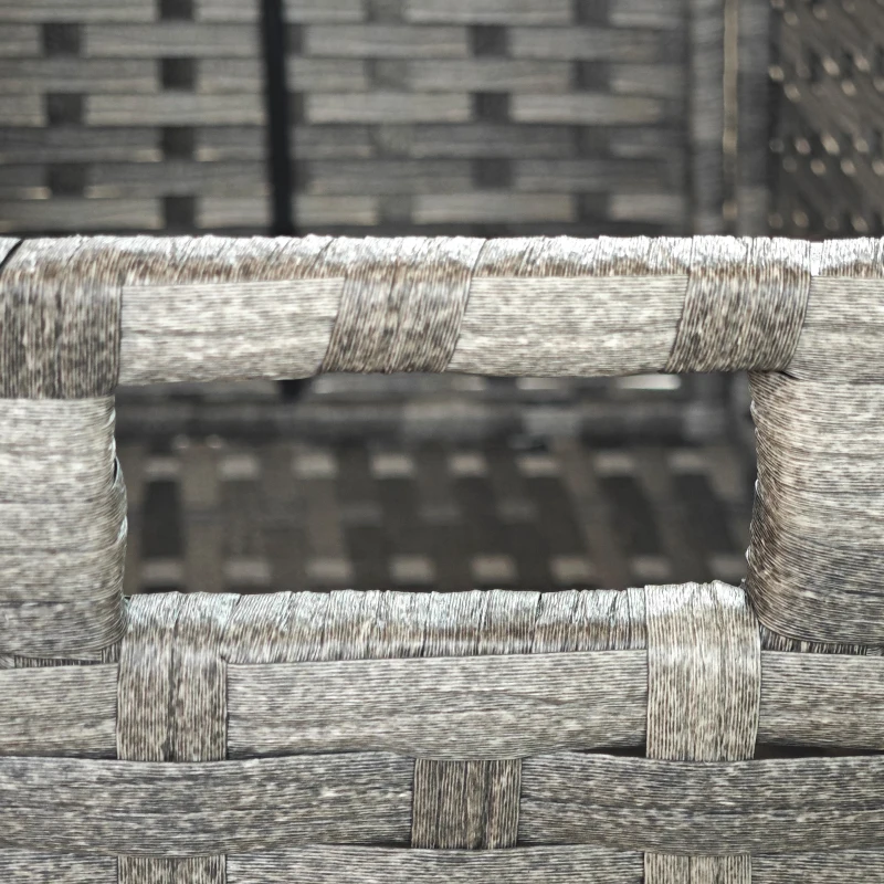 Outsunny Baule da Giardino in Rattan PE con Rivestimento Interno in Tessuto Impermeabile, 76x45x48 cm, Grigio