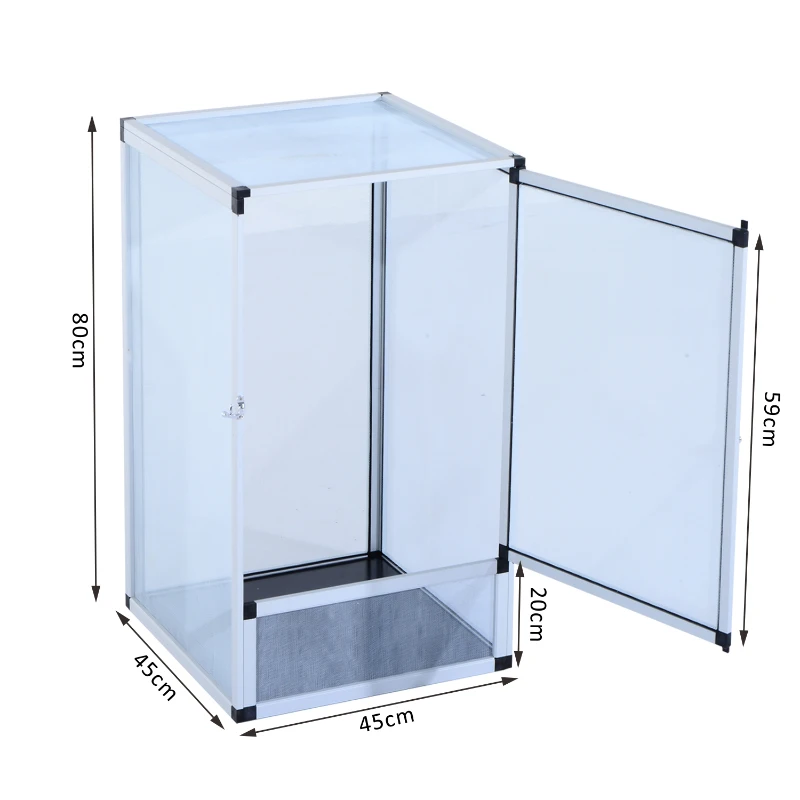 PawHut Reptile Tank Cage Aluminum Vivarium Waterproof Pet Breeder Breeding Snake Lizard Turtle Spider Tall Enclosure (Large Size)