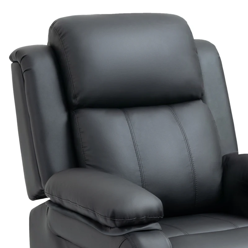 HOMCOM Riser and Recliner Chair with Vibration Massage, PU Leather Power Lift Chair for Elderly, Black