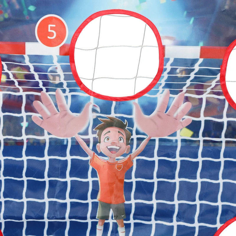 HOMCOM Cage de handball enfant exterieur but 5 zones cibles ballon de handball gonflable pompe 162 x 60 x 106 cm blanc