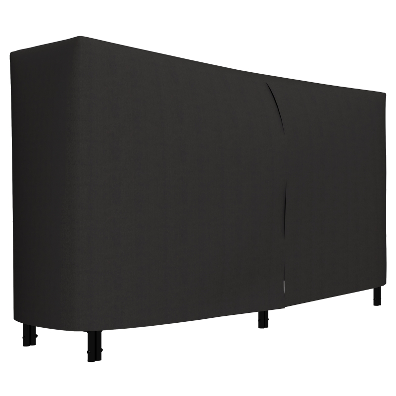Outsunny Estante de Leña con Funda Oxford 600D de Metal Robusto Ajustable Carga 200 kg para Interior Exterior 180x36x99 cm Negro