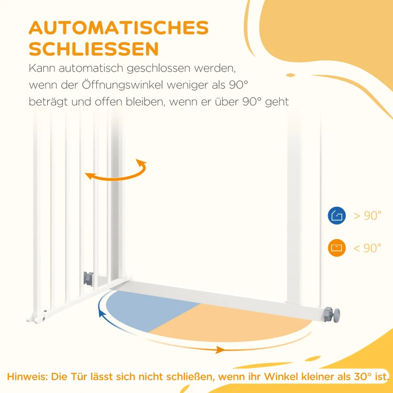 PawHut Huisdieren Veiligheidshekje, Afscheiding, Beschermhek voor Huisdieren, Metaal, Kunststof, 74-80 cm, Wit