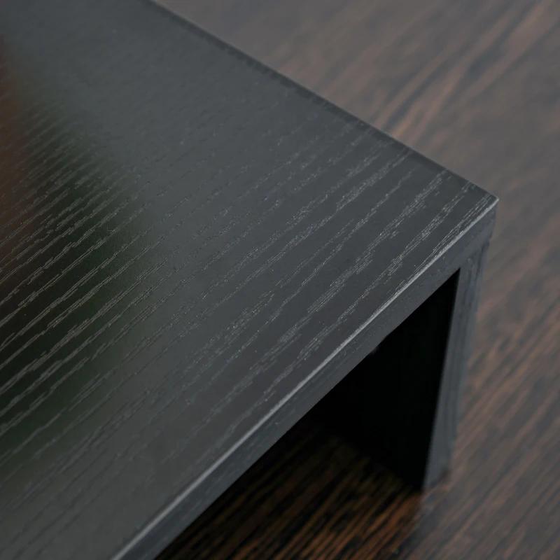 Vinsetto Soporte Elevador para Monitores de Madera Ajustable en Longitud y Ángulo para 2 Pantallas de Ordenador Portátil 80-117x23,5x10 cm Negro