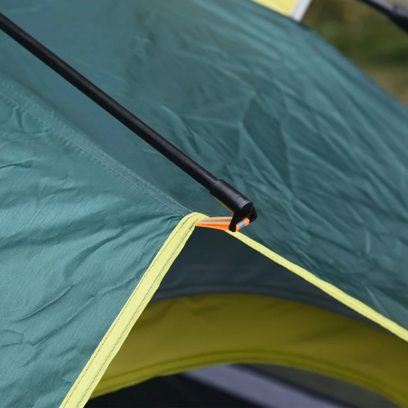 Outsunny Tenda de Campismo para 2-3 Pessoas Dobrável com 3 Janelas Bolsa de Transporte e Abertura Automática 205x195x135 cm Verde