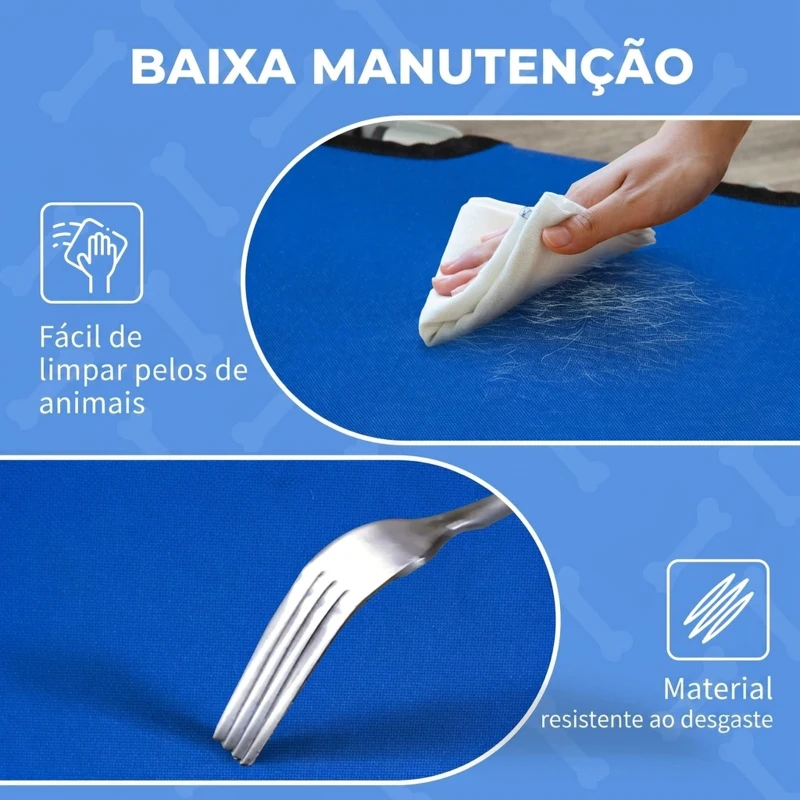 PawHut Cama Elevada para Cães com Tecido Oxford e Estrutura de Metal para Interior e Exterior 92x76x18 cm Azul