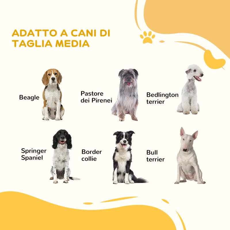 PawHut Cancelletto per Cani Taglia Media a 3 Pannelli con Doppio Sistema di Blocco, 206x90cm, Bianco